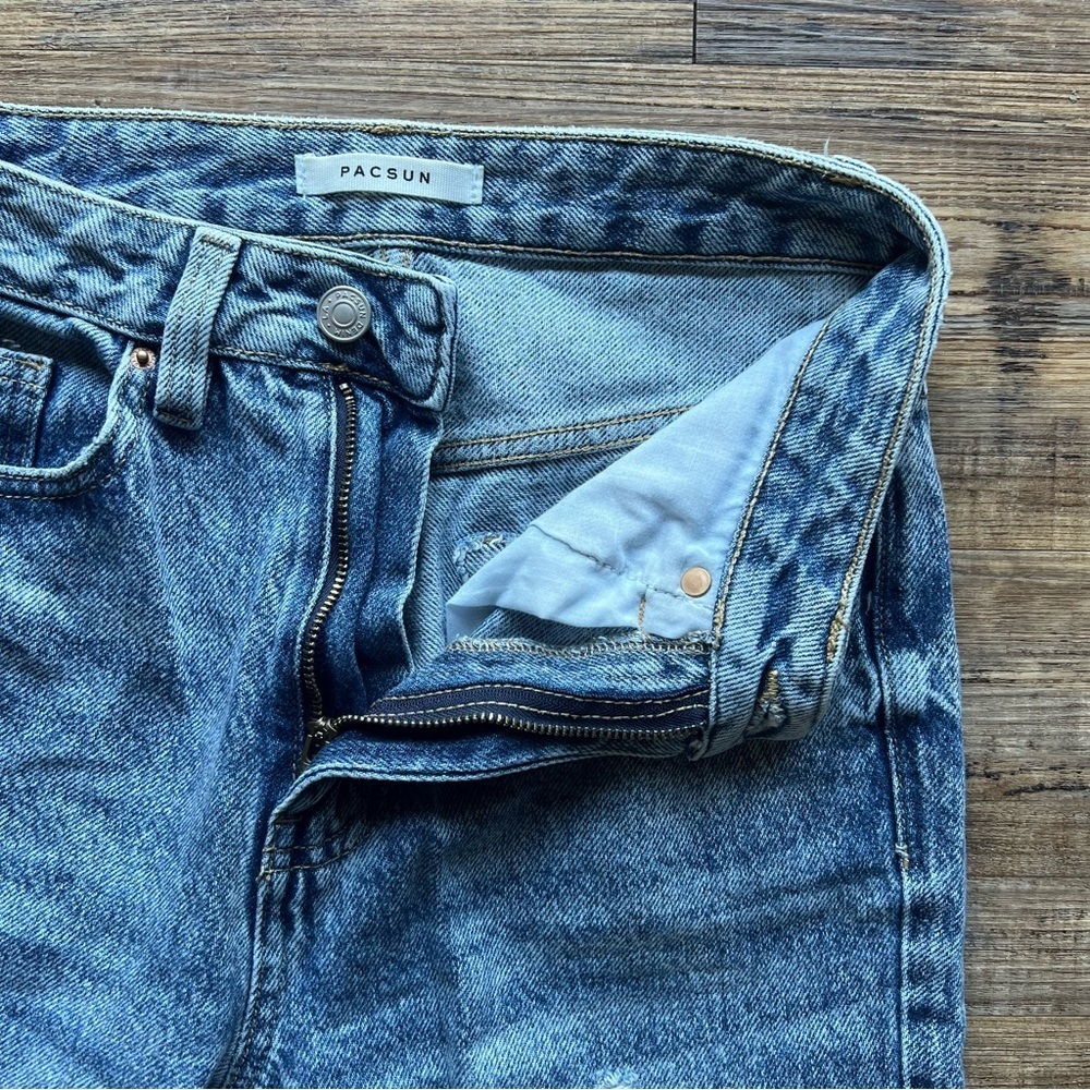 Pacsun Womens 90’s Boyfriend Denim Ripped Distressed Jeans Sz 24 Light Wash Blue - Picture 7 of 12